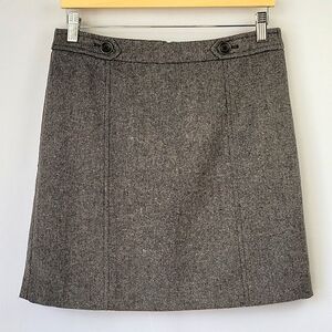 Ann Taylor LOFT Wool Blend Mini Skirt Heathered Gray Size 6